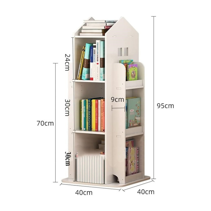 360° Rotating 3-Shelf Bookcase