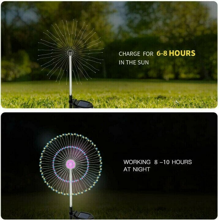 50%OFF Sale Ends In Today - Waterproof  Solar Garden Fireworks Lamp