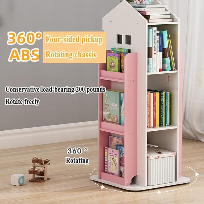 360° Rotating 3-Shelf Bookcase