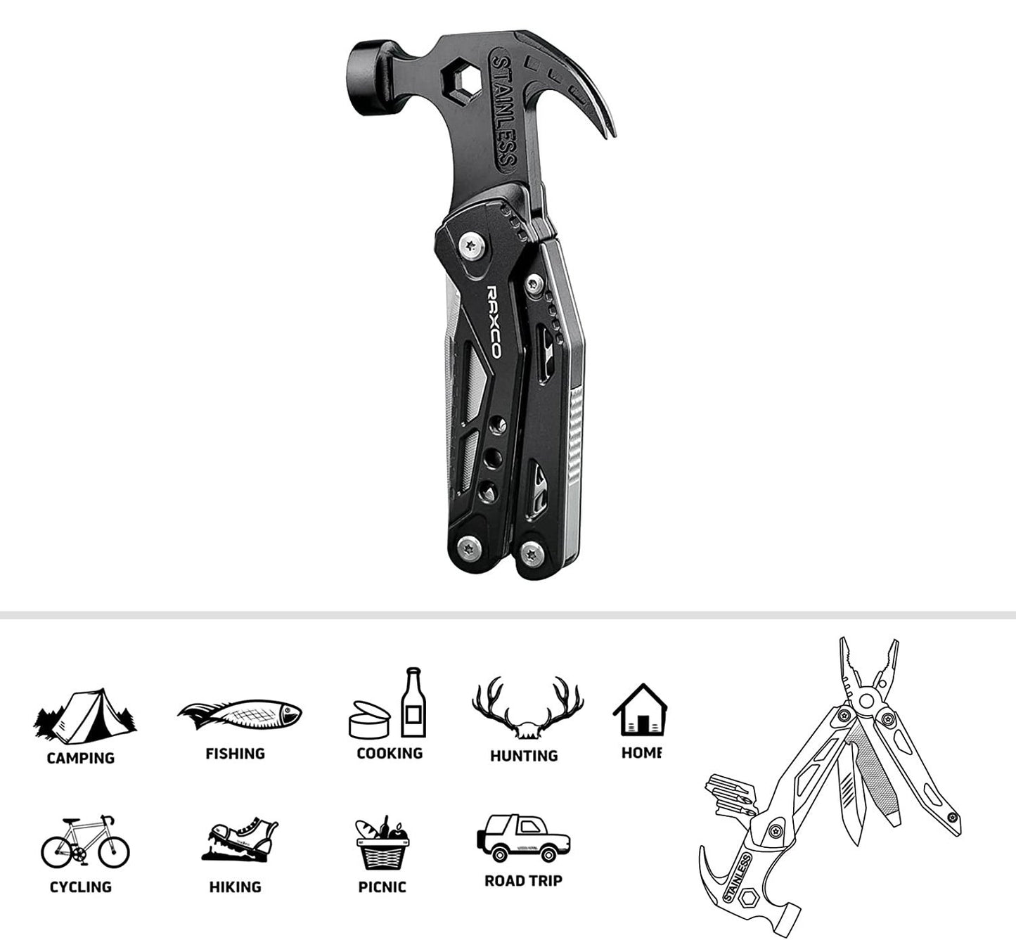 ONLY $29.99 Today 🎉Multifunctional Survival Hammer 14 in 1 Stainless Steel Alloy Material